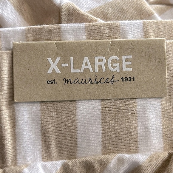 Maurices Tan/White Diagonal Striped Maxi Skirt Size XL #H1213 NWT Soft! - Picture 7 of 10